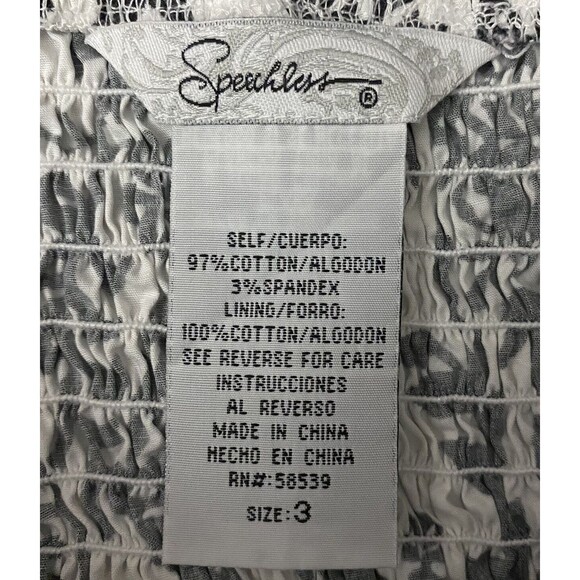 Speechless Sundress Juniors Size 3 Black White Floral Print Tie Halter Smocked - Picture 12 of 12